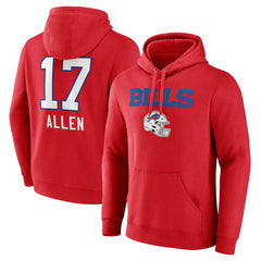 NFL Buffalo Bills Josh Allen  Team Wordmark Player Name & Number Pullover Hoodie