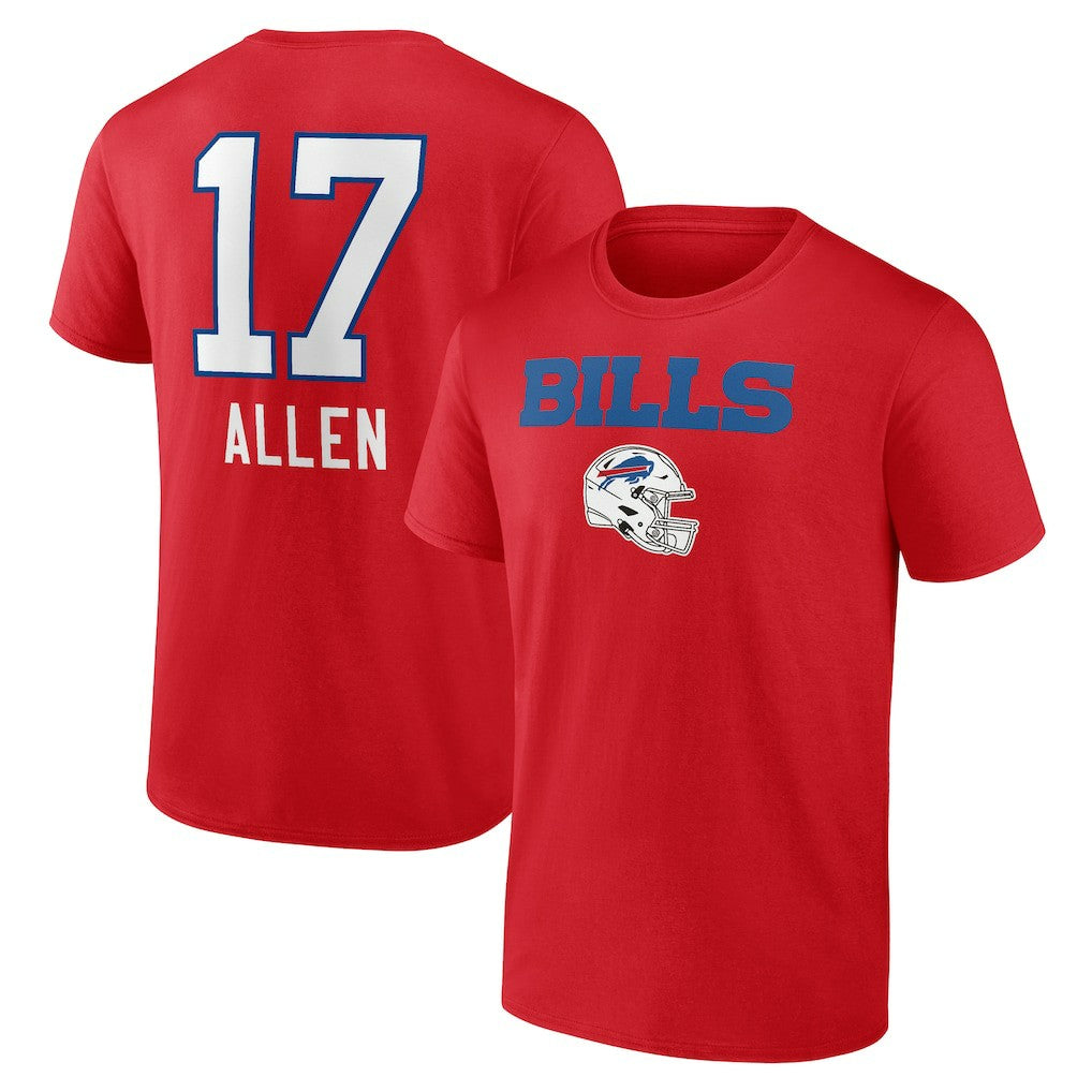 NFL Buffalo Bills Josh Allen  Team Wordmark Player Name & Number T-Shirt