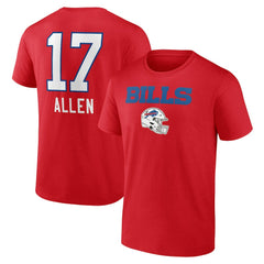 NFL Buffalo Bills Josh Allen  Team Wordmark Player Name & Number T-Shirt