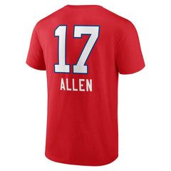 NFL Buffalo Bills Josh Allen  Team Wordmark Player Name & Number T-Shirt