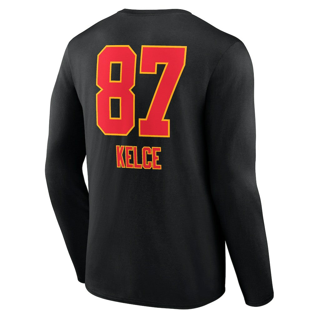 NFL Kansas City Chiefs Travis Kelce  Team Wordmark Player Name & Number Long Sleeve T-Shirt