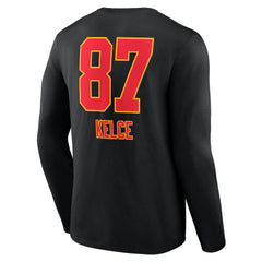NFL Kansas City Chiefs Travis Kelce  Team Wordmark Player Name & Number Long Sleeve T-Shirt