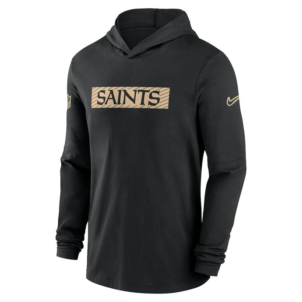 NFL New Orleans Saints 2024/25 Sideline Performance Long Sleeve Hoodie T-Shirt