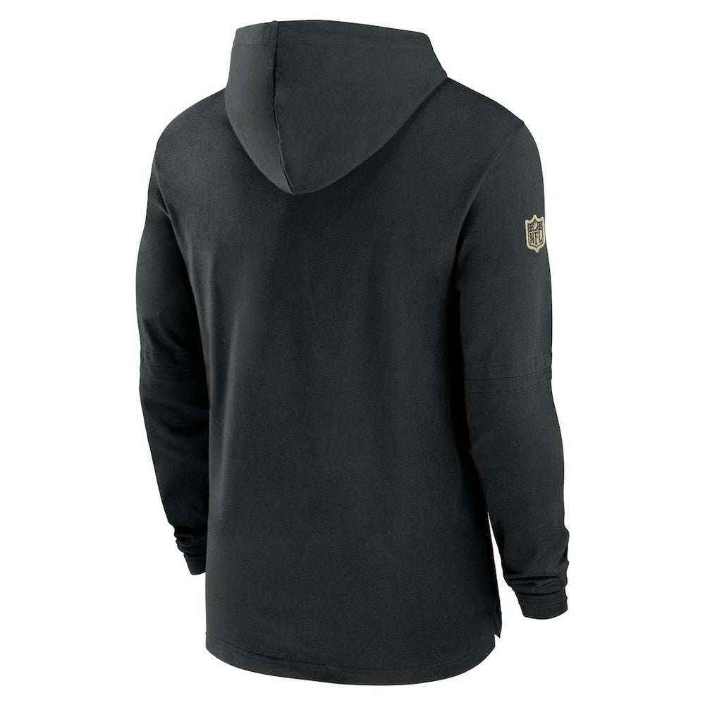 NFL New Orleans Saints 2024/25 Sideline Performance Long Sleeve Hoodie T-Shirt
