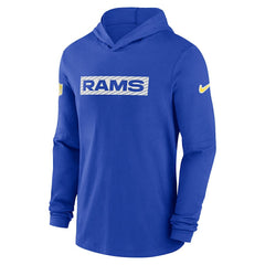 NFL Los Angeles Rams 2024/25 Sideline Performance Long Sleeve Hoodie T-Shirt