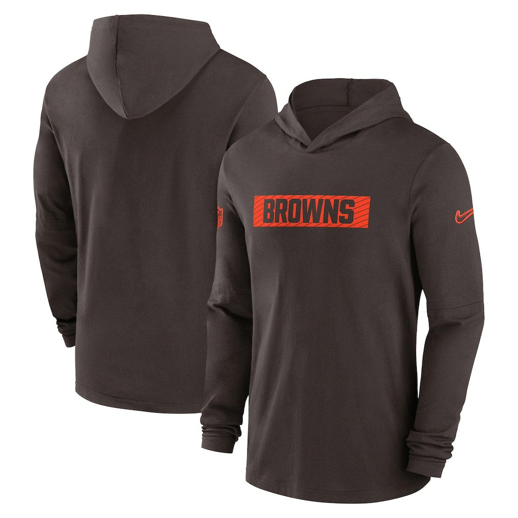 NFL Cleveland Browns 2024/25 Sideline Performance Long Sleeve Hoodie T-Shirt