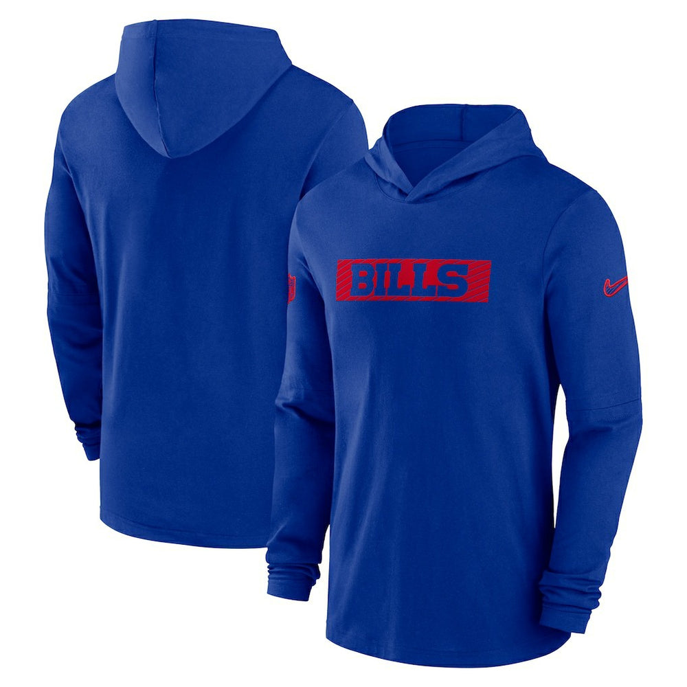 NFL Buffalo Bills 2024/25 Sideline Performance Long Sleeve Hoodie T-Shirt
