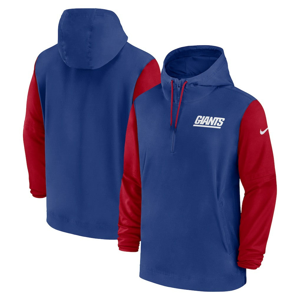 NFL New York Giants 2024/25 Sideline Pre-Game Player 1/2-Zip Hoodie Jacket