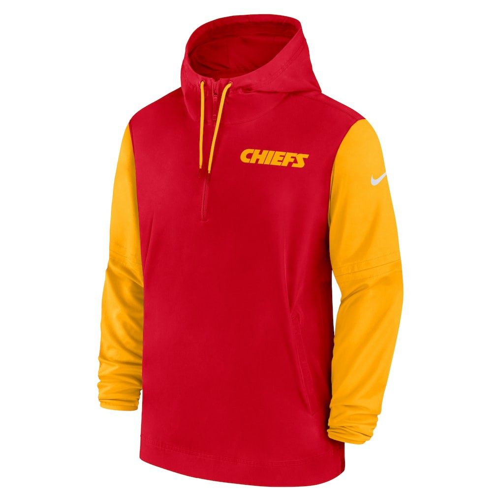 NFL Kansas City Chiefs 2024/25 Sideline Pre-Game Player 1/2-Zip Hoodie Jacket