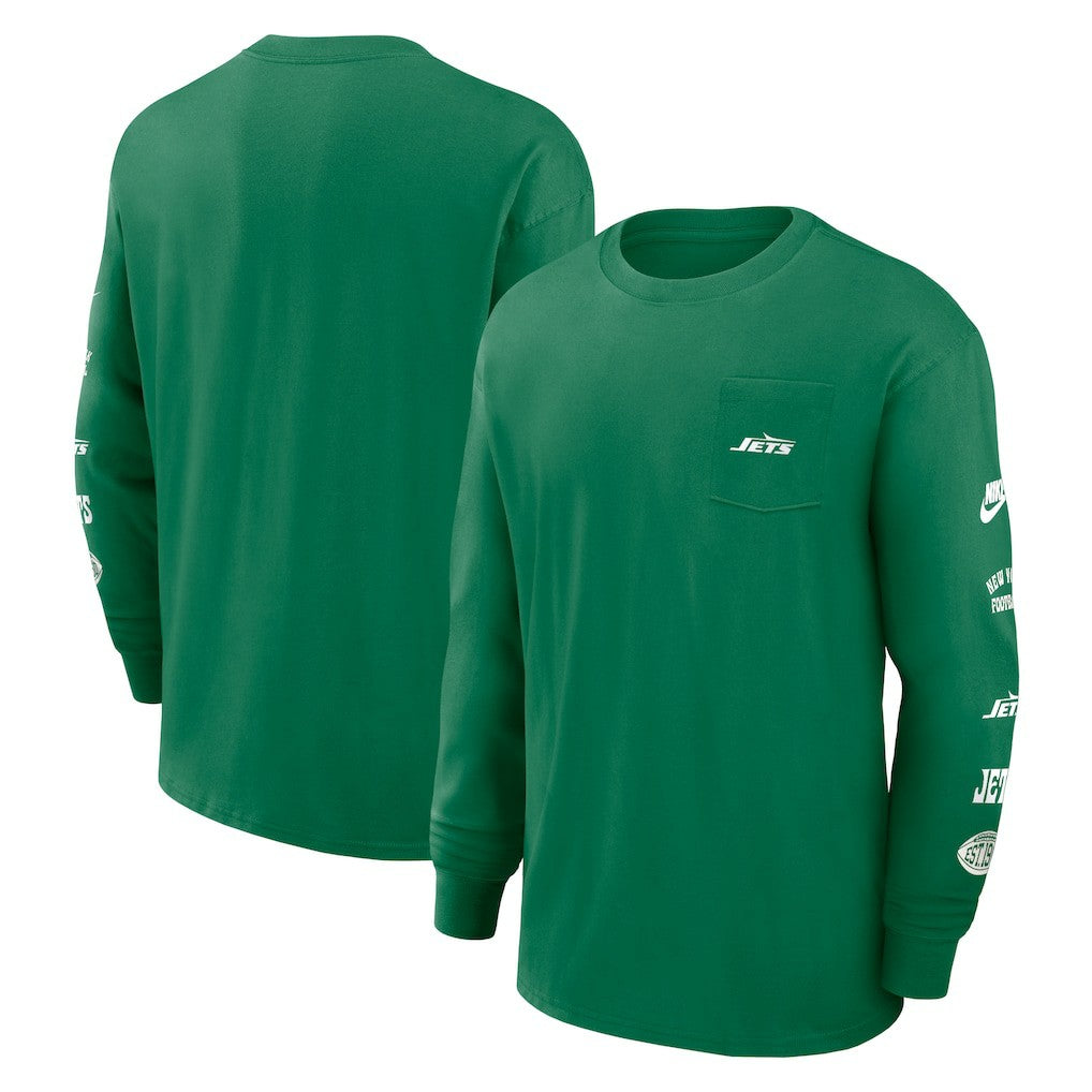 NFL New York Jets Rewind Heavy Max90 Pocket Long Sleeve T-Shirt