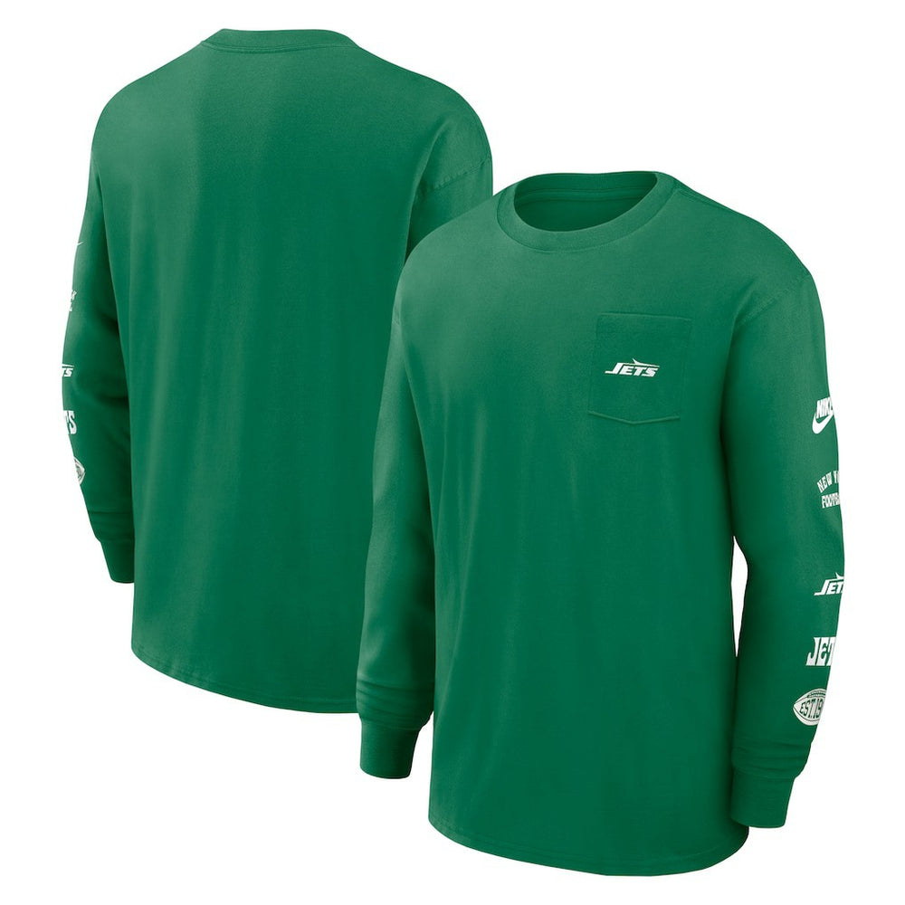NFL New York Jets Rewind Heavy Max90 Pocket Long Sleeve T-Shirt