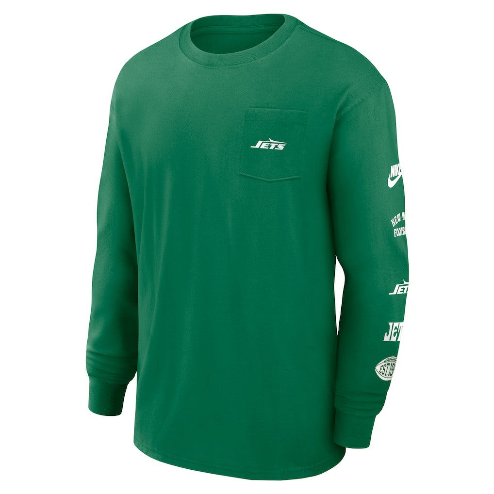 NFL New York Jets Rewind Heavy Max90 Pocket Long Sleeve T-Shirt