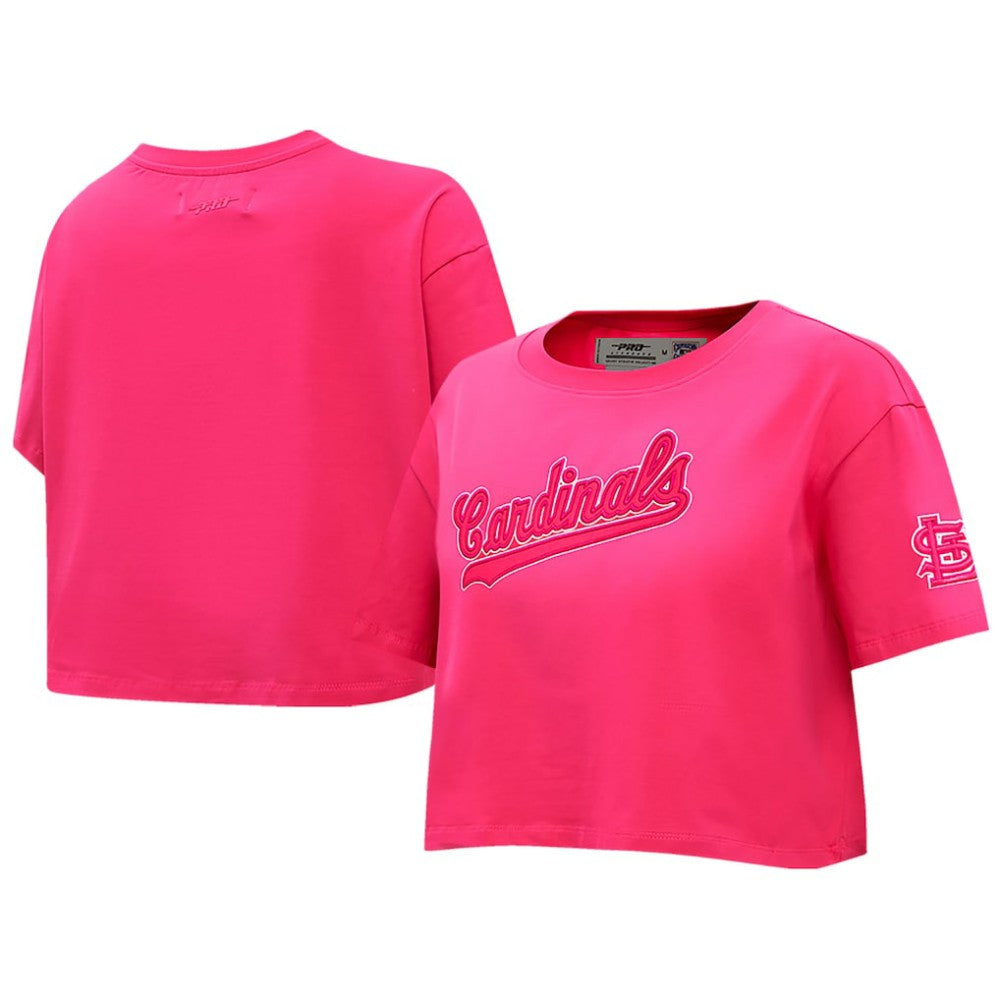 St. Louis Cardinals Pro Standard Women's Triple Pink Boxy Cropped T-Shirt - Pink