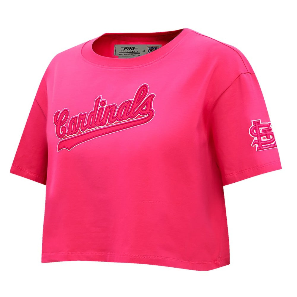 St. Louis Cardinals Pro Standard Women's Triple Pink Boxy Cropped T-Shirt - Pink