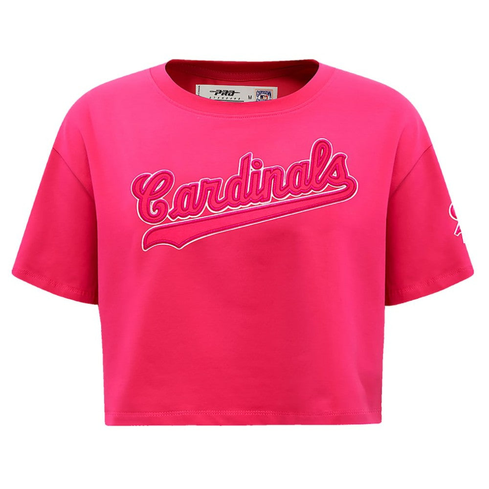 St. Louis Cardinals Pro Standard Women's Triple Pink Boxy Cropped T-Shirt - Pink