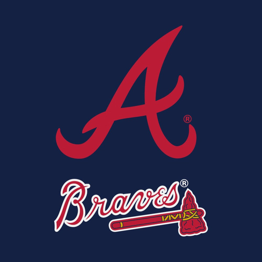Atlanta Braves Women's Backup Option Pullover Hoodie - Navy/White