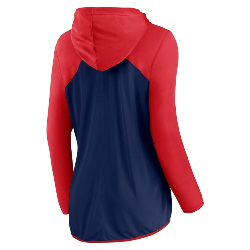 Atlanta Braves Women's Script Sleeve Full-Zip Hoodie - Navy/Red
