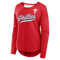 Philadelphia Phillies Women's Core Boat Neck Long Sleeve T-Shirt  - Red