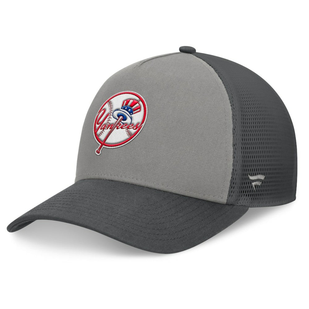 New York Yankees A-Frame Trucker Adjustable Hat - Gray/Graphite
