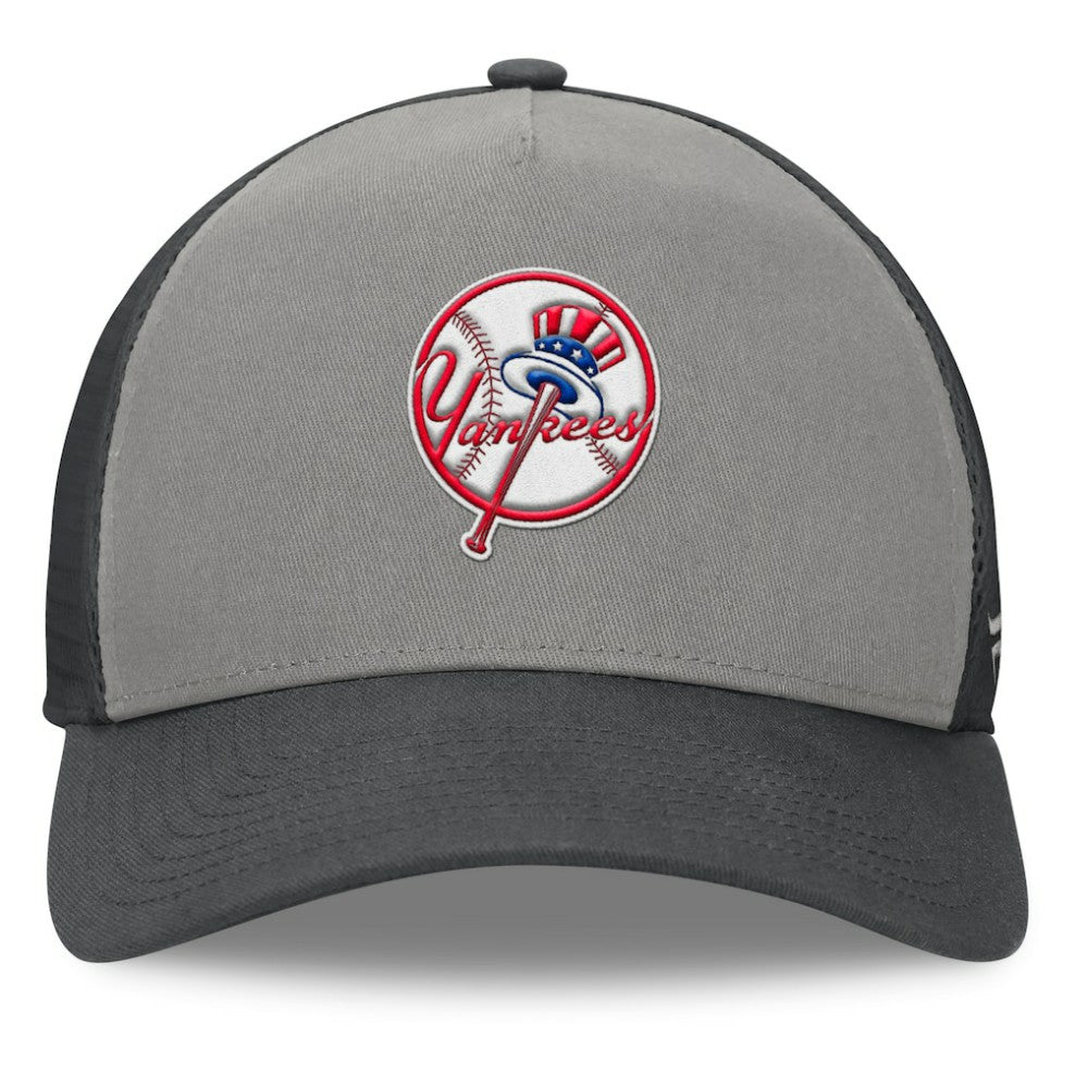 New York Yankees A-Frame Trucker Adjustable Hat - Gray/Graphite