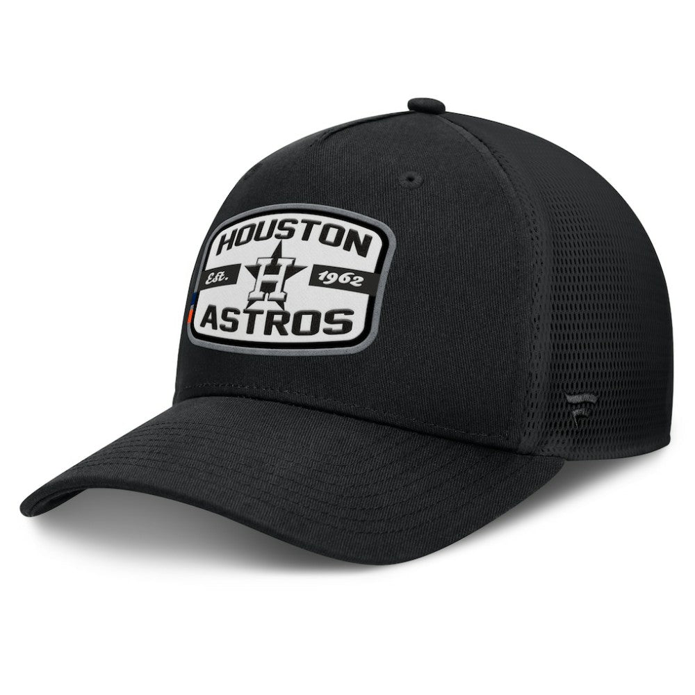 Houston Astros Team Patch A-Frame Trucker Snapback Hat - Black