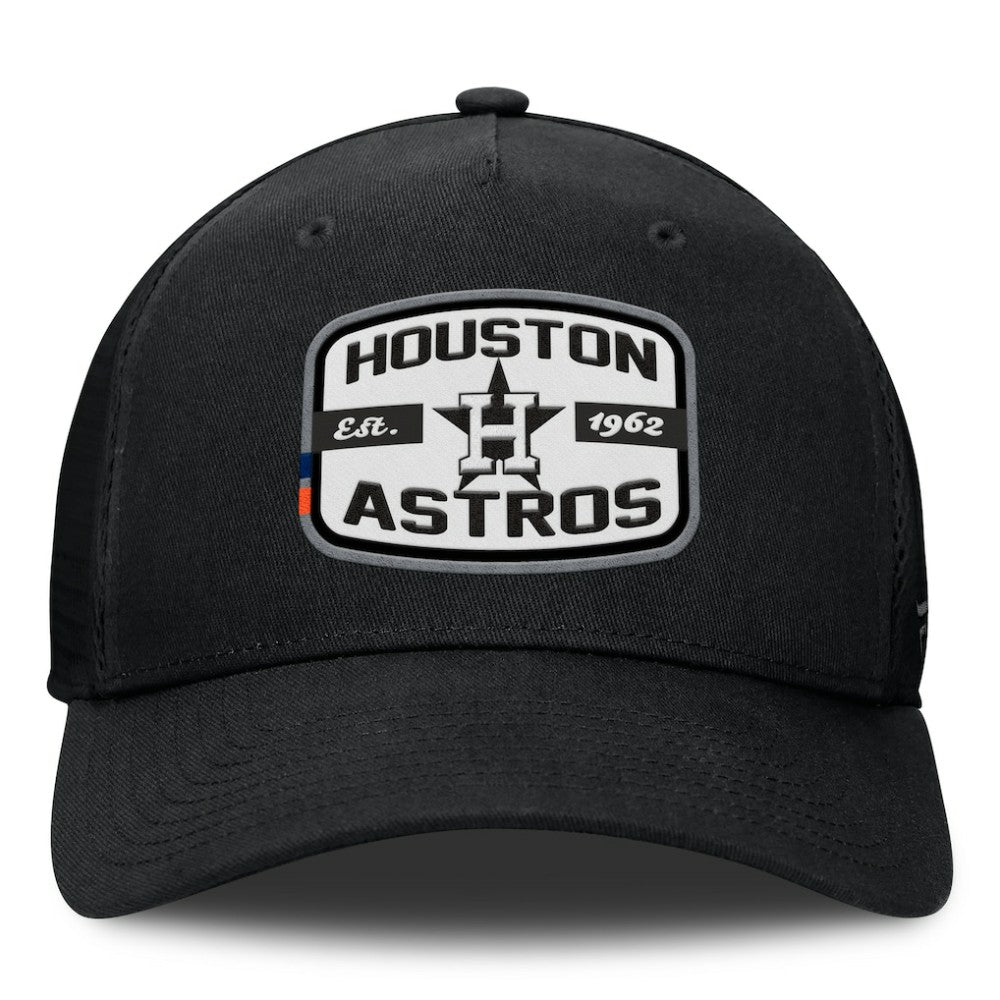 Houston Astros Team Patch A-Frame Trucker Snapback Hat - Black