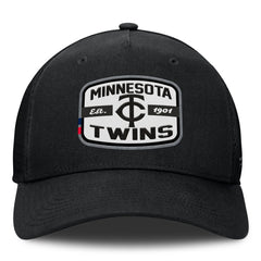Minnesota Twins Team Patch A-Frame Trucker Snapback Hat - Black