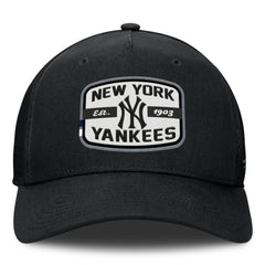 New York Yankees Team Patch A-Frame Trucker Snapback Hat - Black