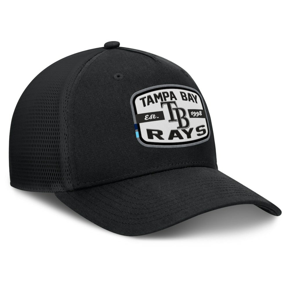 Tampa Bay Rays Team Patch A-Frame Trucker Snapback Hat - Black