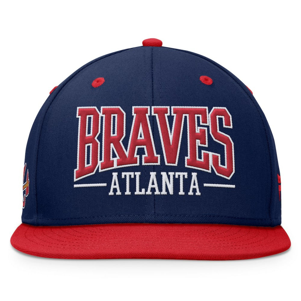 Atlanta Braves Fundamental Bold Snapback Hat - Navy/Red