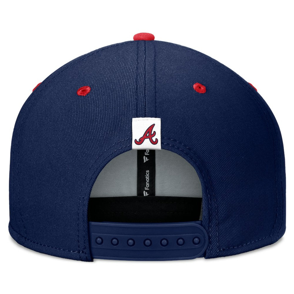 Atlanta Braves Fundamental Bold Snapback Hat - Navy/Red