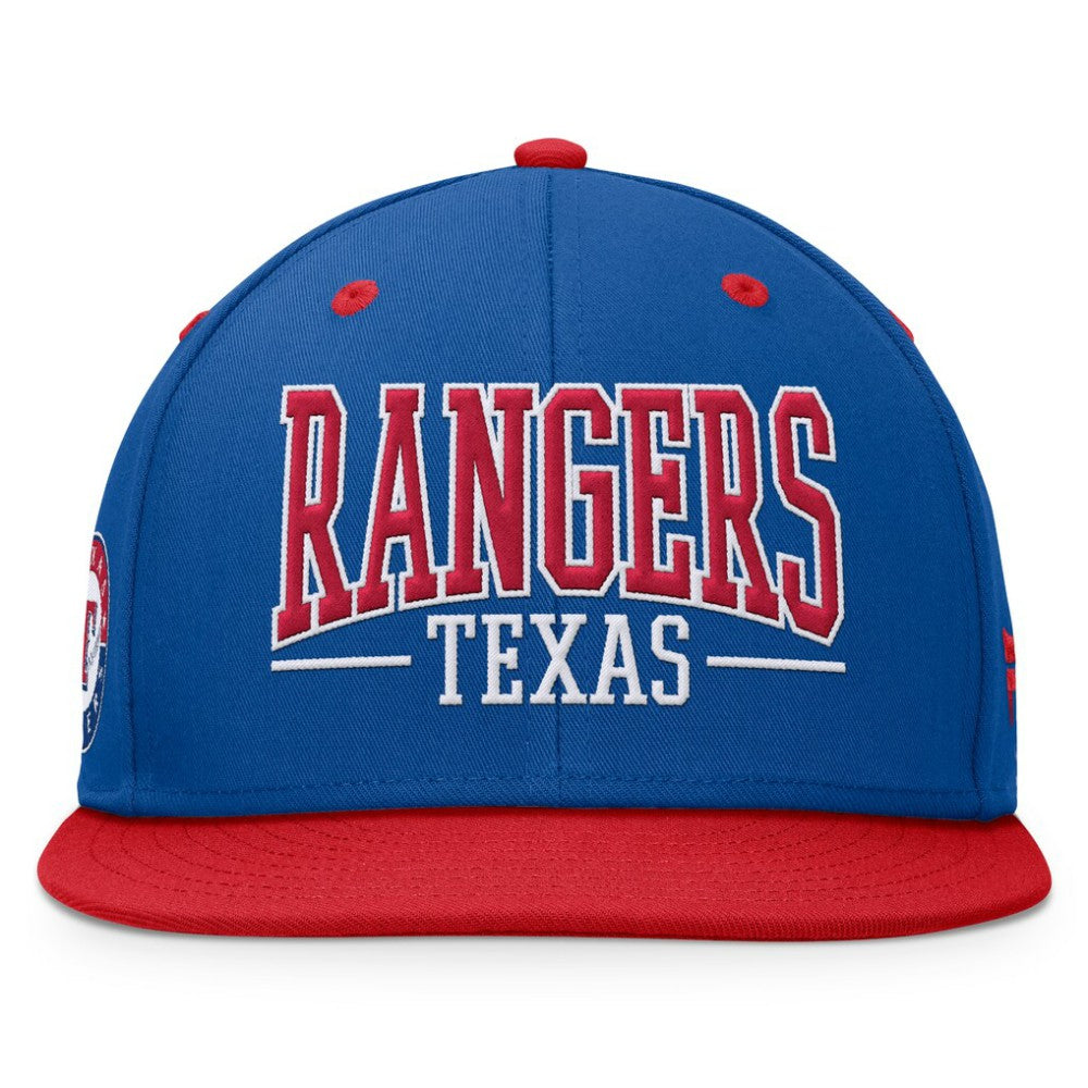 Texas Rangers Fundamental Bold Snapback Hat - Royal/Red