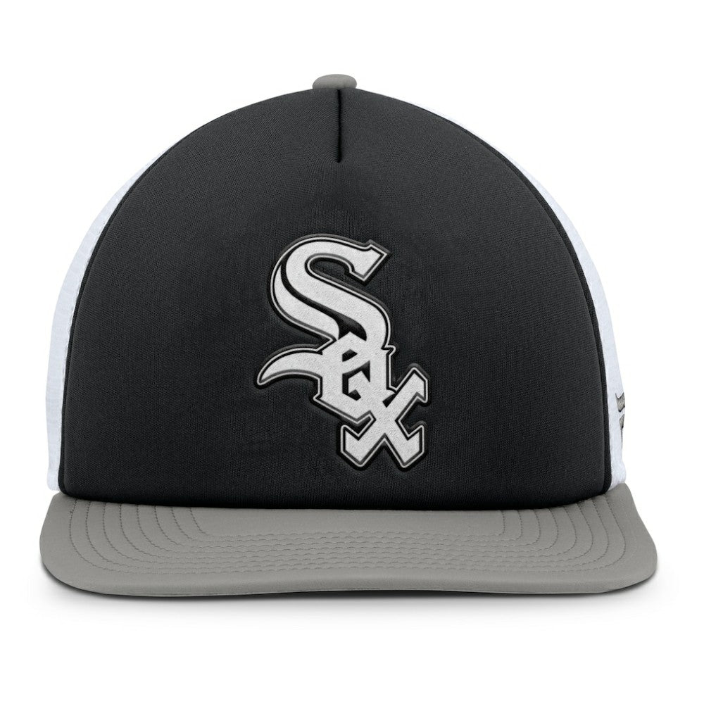 Chicago White Sox Fundamental Foam Front Snapback Hat - Black/White