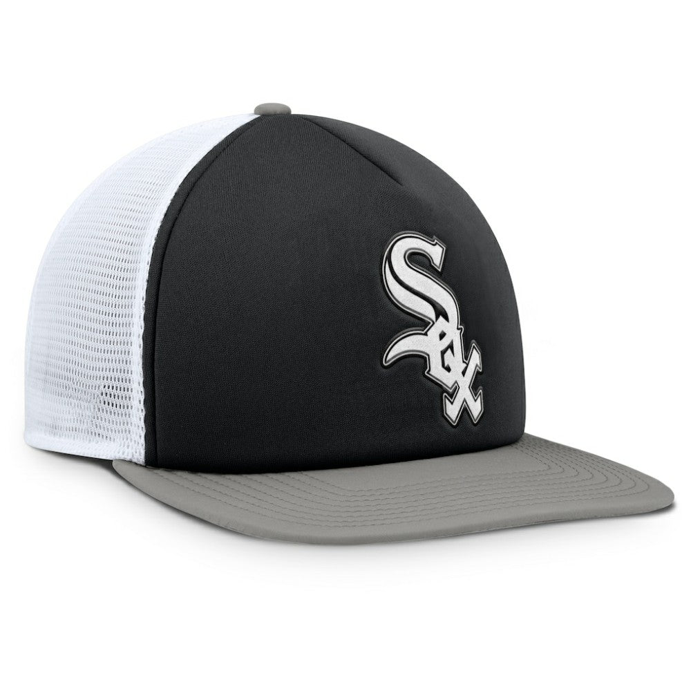 Chicago White Sox Fundamental Foam Front Snapback Hat - Black/White