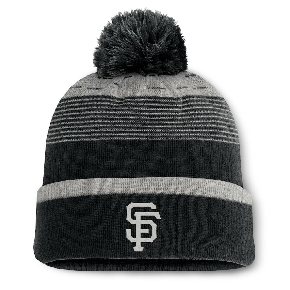 San Francisco Giants Fundamental Gradient Cuffed Knit Hat with Pom - Black