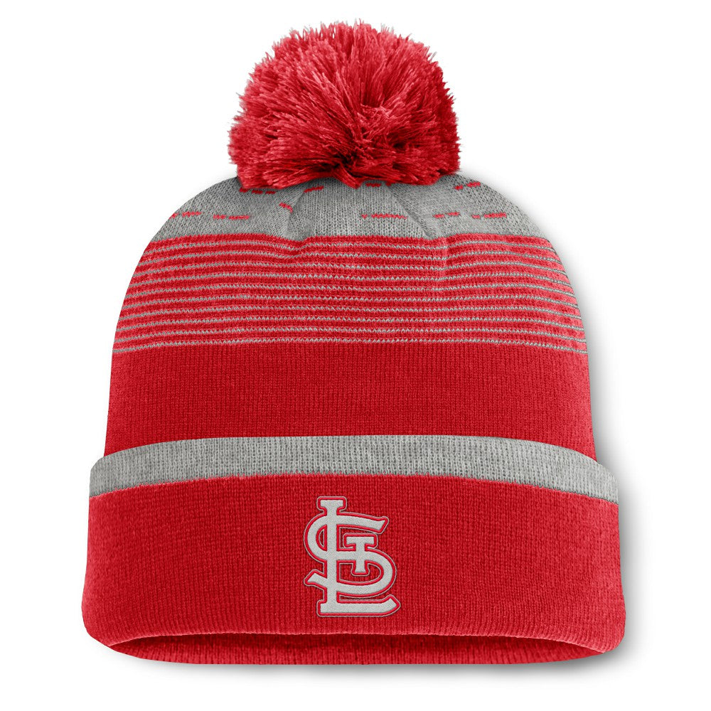 St. Louis Cardinals Fundamental Gradient Cuffed Knit Hat with Pom - Red