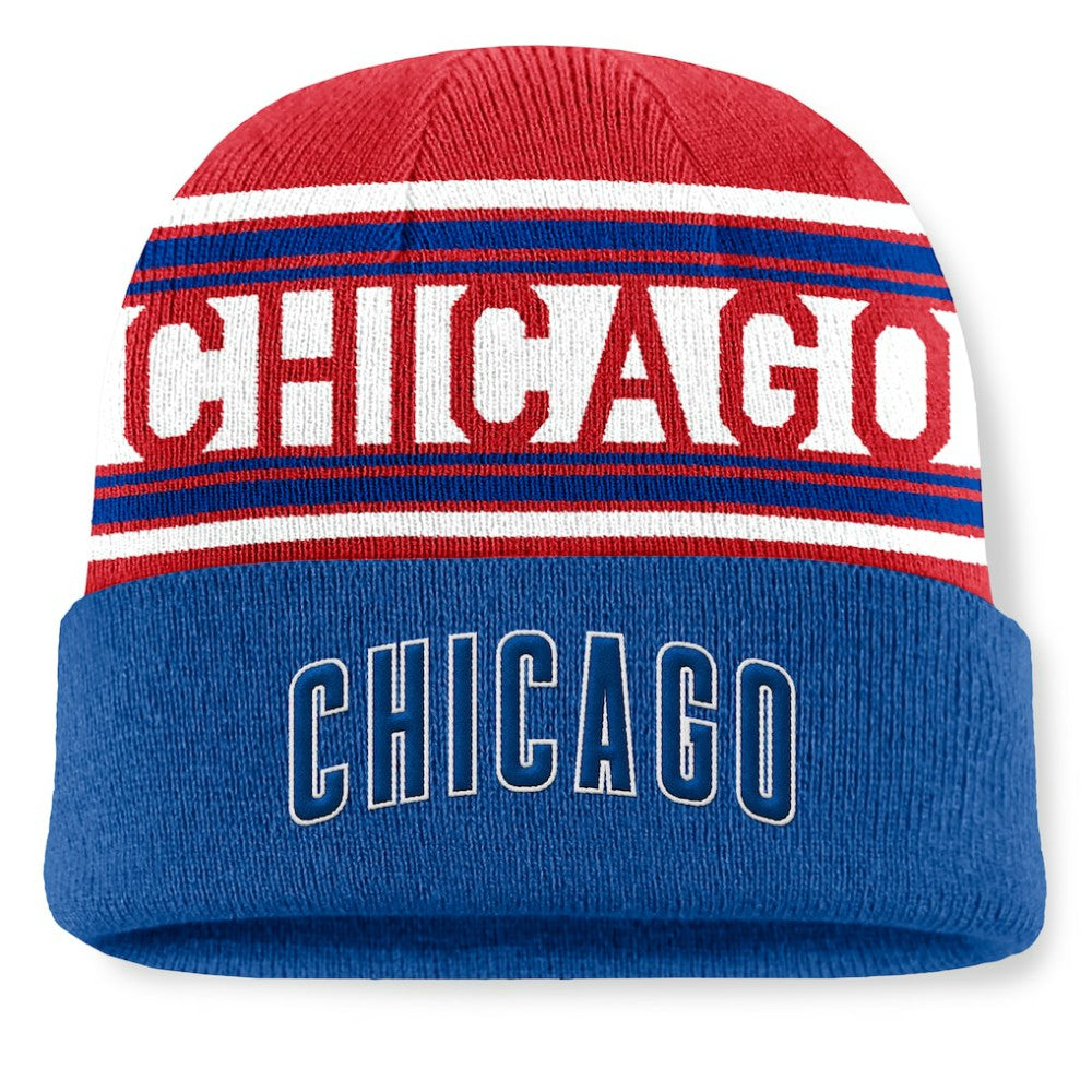Chicago Cubs Fundamental Team Stripe Cuffed Knit Hat - Royal