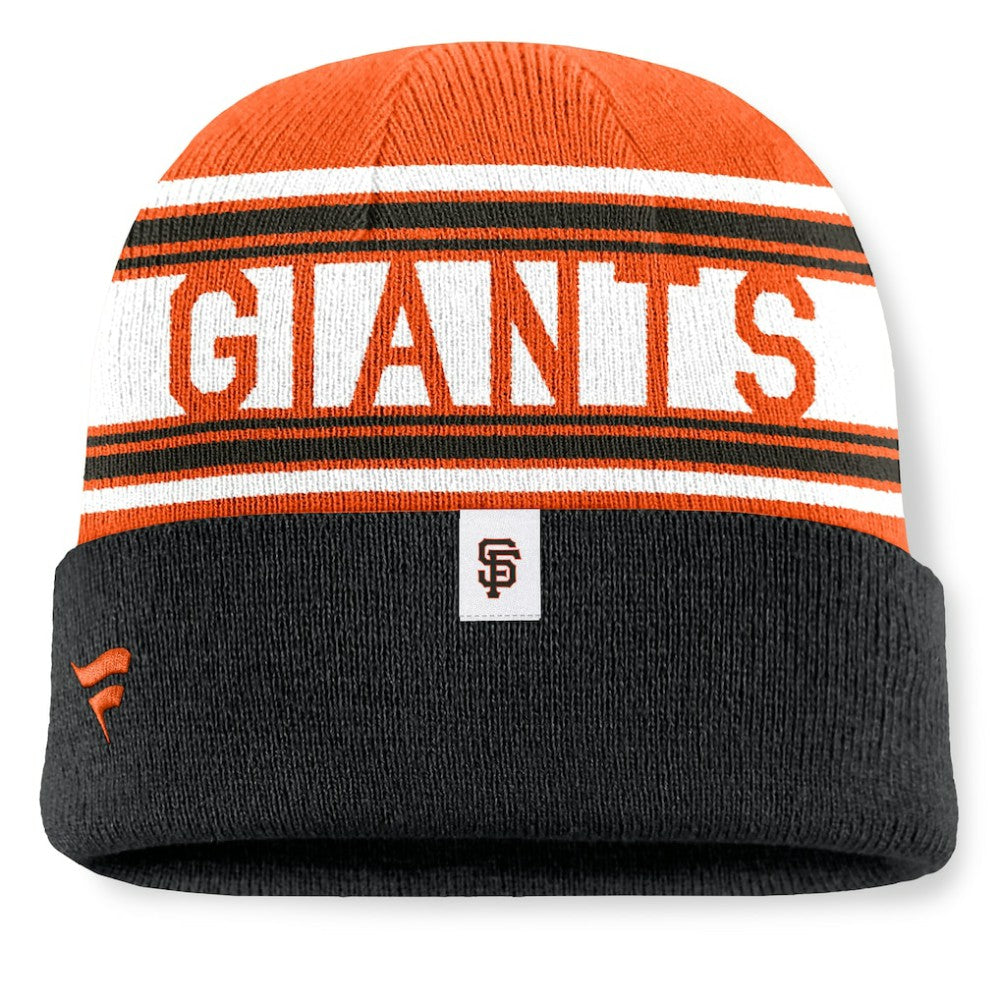 San Francisco Giants Fundamental Team Stripe Cuffed Knit Hat - Black