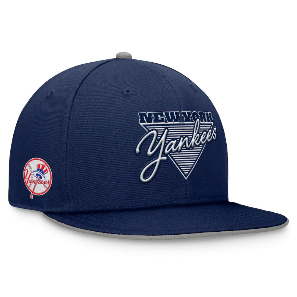New York Yankees Fundamental Tri-Script Fitted Hat - Navy
