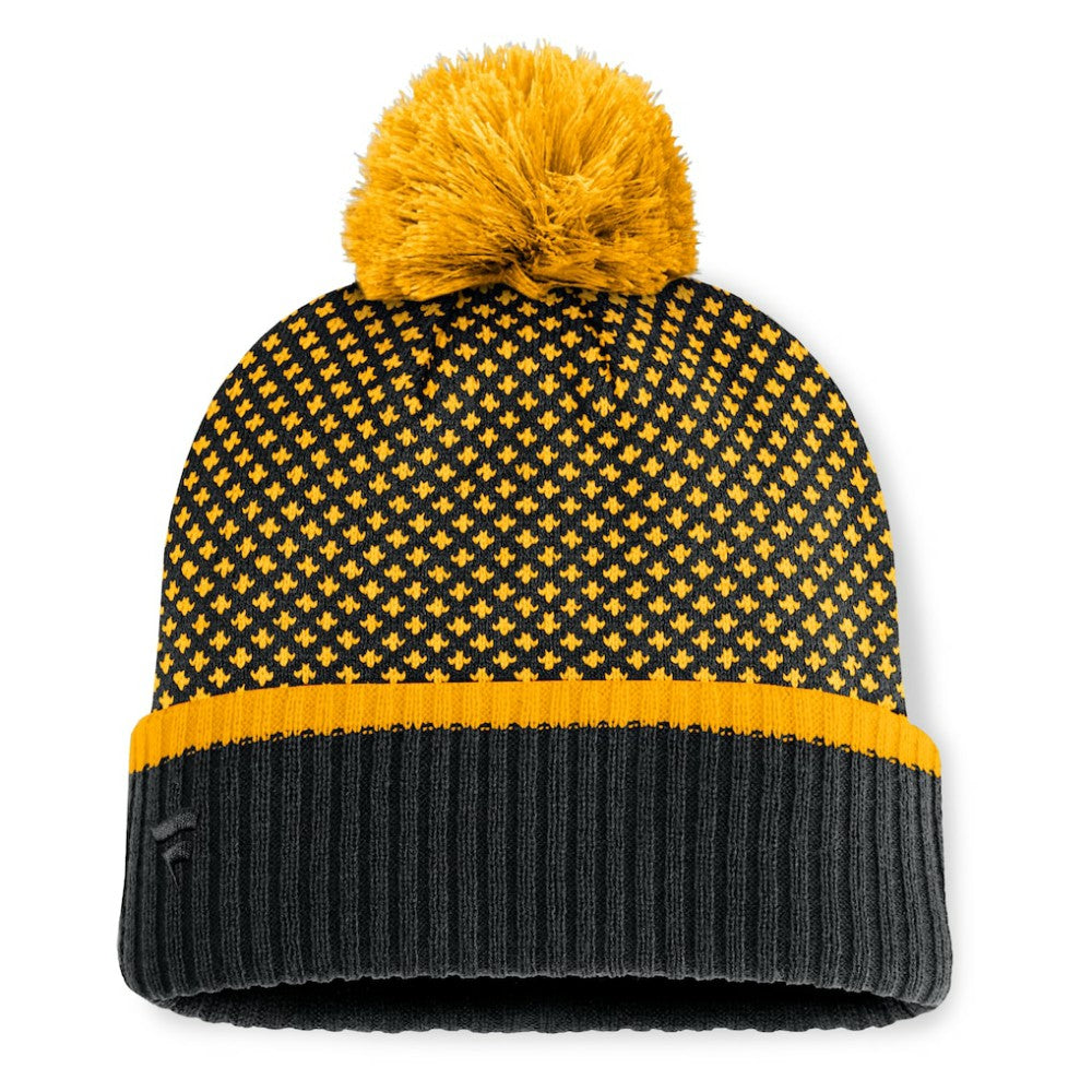 Pittsburgh Pirates Women's Fundamental Jacquard Cuffed Knit Hat with Pom - Black