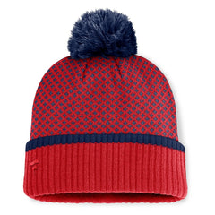 St. Louis Cardinals Women's Fundamental Jacquard Cuffed Knit Hat with Pom - Red