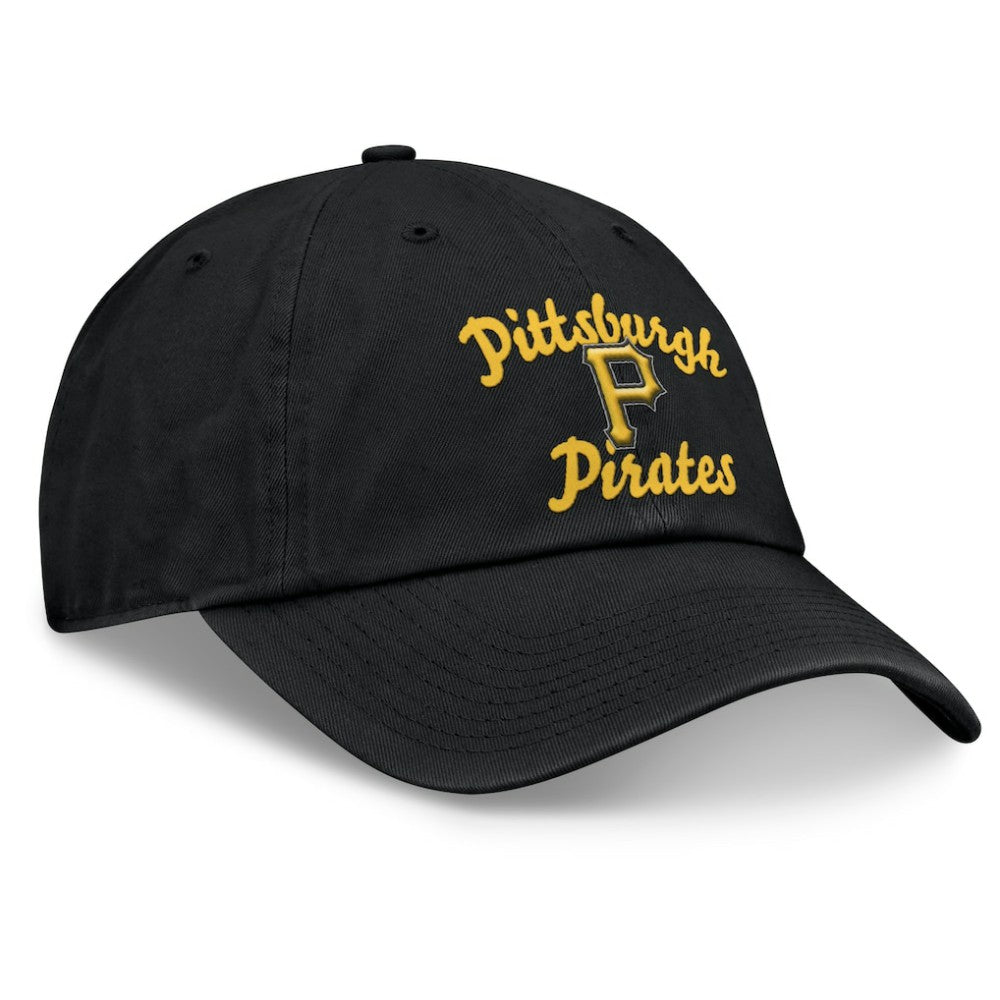 Pittsburgh Pirates Women's Fundamental Script Logo Adjustable Hat - Black