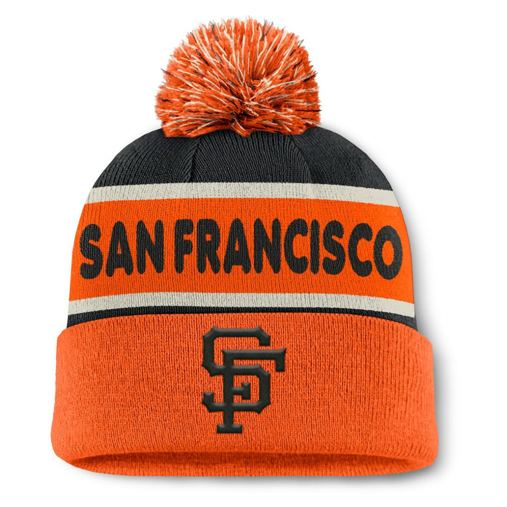 San Francisco Giants Heritage Cuffed Knit Hat with Pom - Black/Orange
