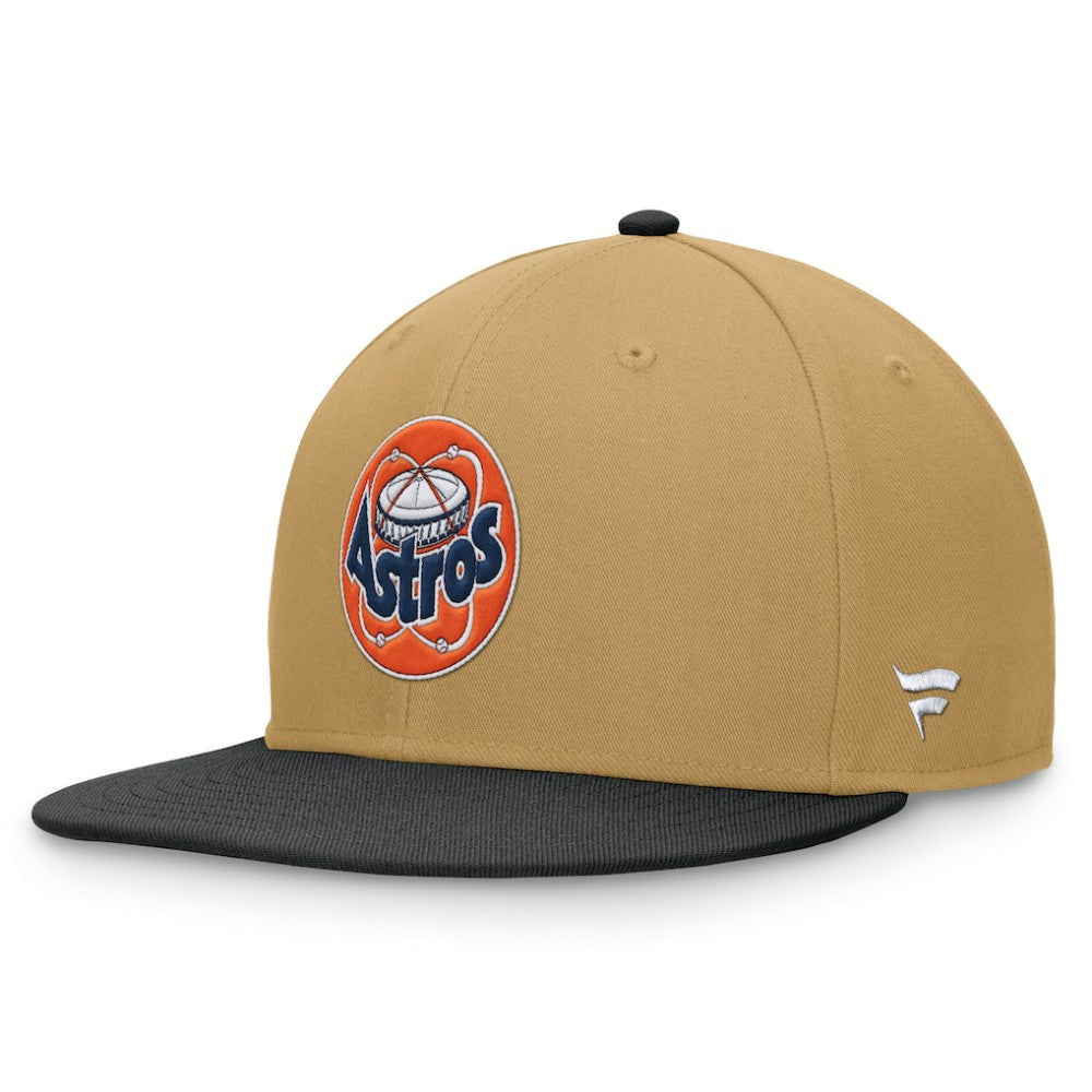 Houston Astros  Heritage Two-Tone Fitted Hat - Khaki/Black