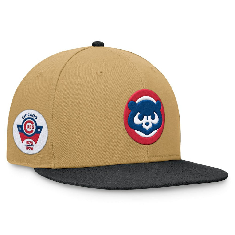 Chicago Cubs  Heritage Two-Tone Fitted Hat - Khaki/Black