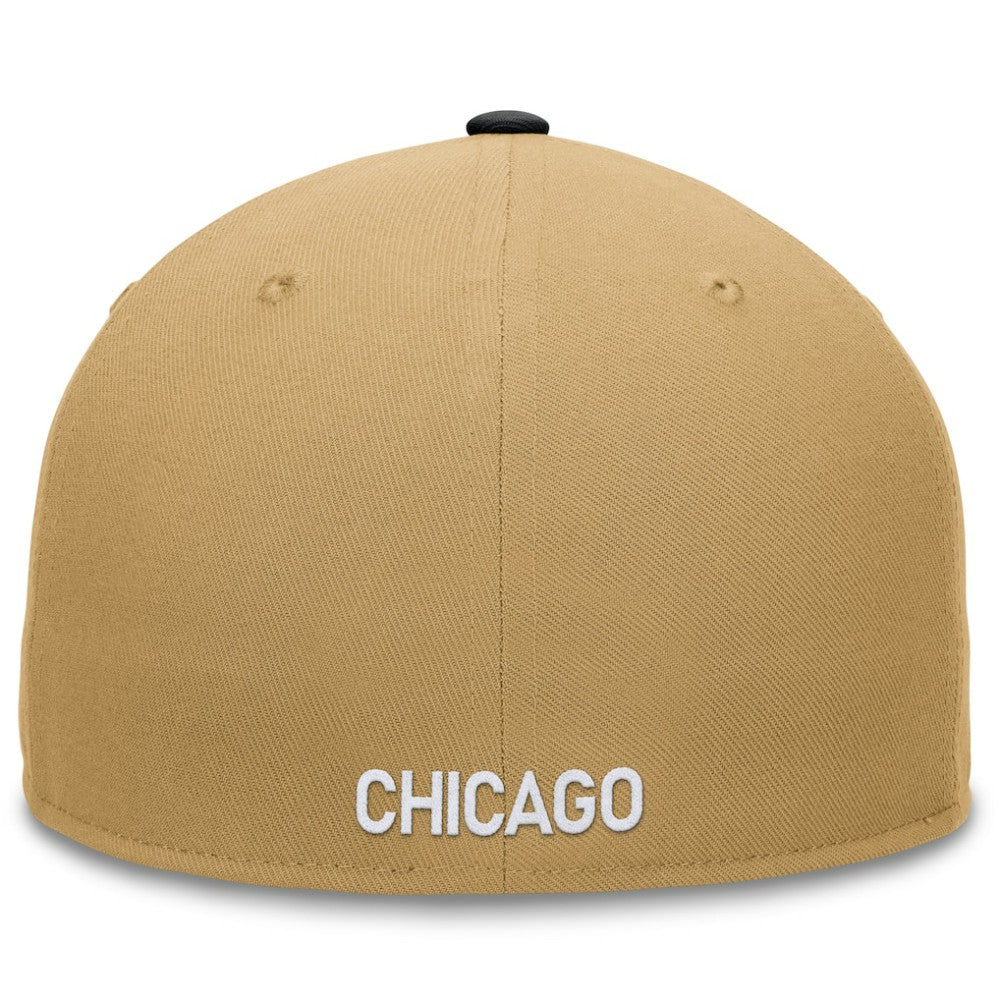 Chicago Cubs  Heritage Two-Tone Fitted Hat - Khaki/Black