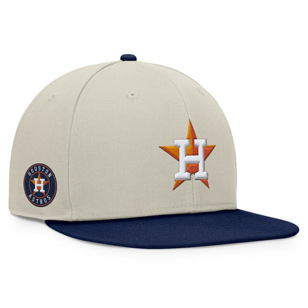 Houston Astros Team Two-Tone Snapback Hat - Khaki/Navy