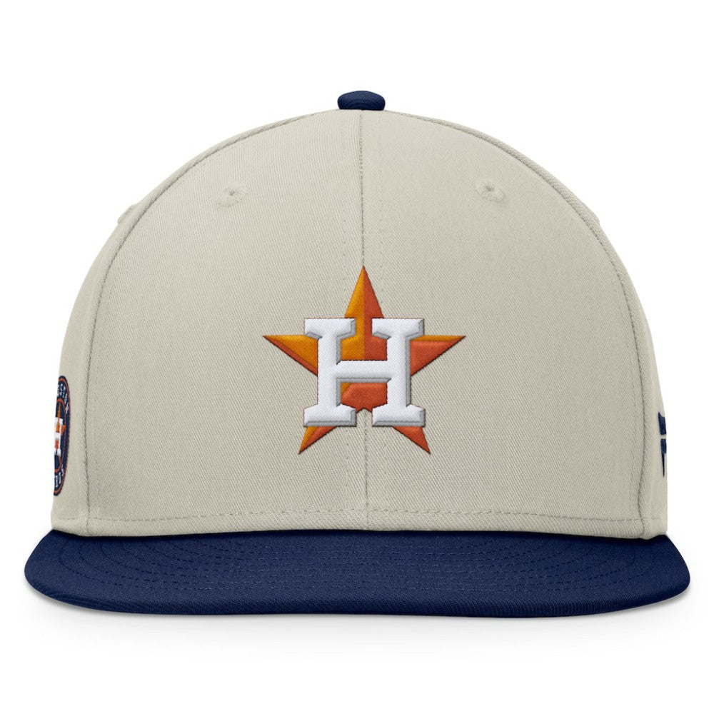 Houston Astros Team Two-Tone Snapback Hat - Khaki/Navy