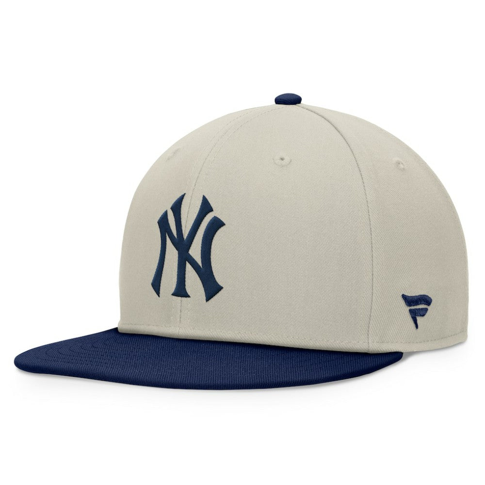New York Yankees Team Two-Tone Snapback Hat - Khaki/Navy