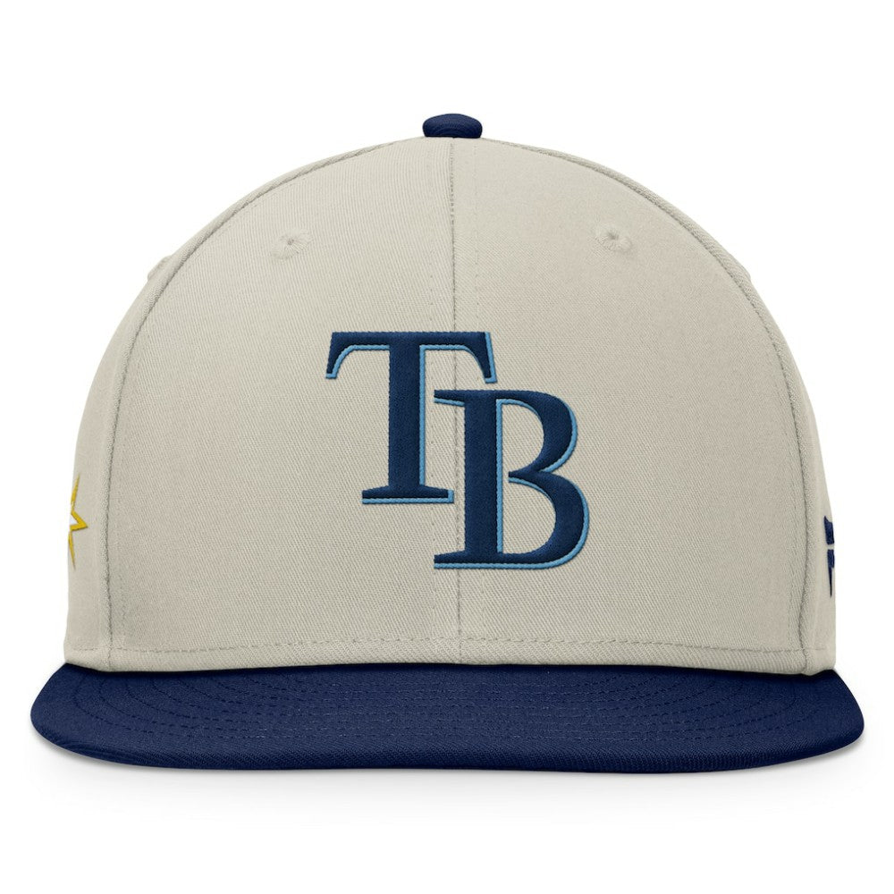 Tampa Bay Rays Team Two-Tone Snapback Hat - Khaki/Navy